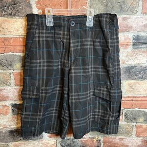 5 for $25🔥Boys Size 14‎ Street Rules Grey & Blue Plaid Shorts